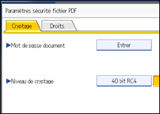 Illustration de l'écran du panneau de commande