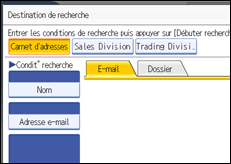 Illustration de l'écran du panneau de commande
