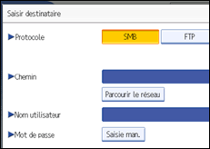 Illustration de l'écran du panneau de commande