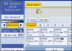 Illustration de l'écran du panneau de commande