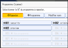 Illustration de l'écran du panneau de commande