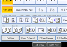 Illustration de l'écran du panneau de commande