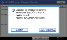 Illustration de l'écran du panneau de commande