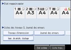Illustration de l'écran du panneau de commande
