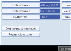 Illustration de l'écran du panneau de commande