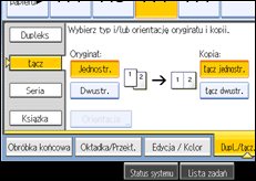 Ilustracja ekranu panela operacyjnego