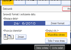 Ilustracja ekranu panela operacyjnego