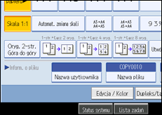 Ilustracja ekranu panela operacyjnego