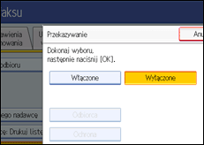 Ilustracja ekranu panela operacyjnego