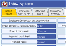 Ilustracja ekranu panela operacyjnego