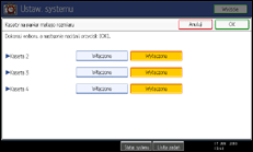 Ilustracja ekranu panela operacyjnego