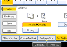 Bild av användarpanelens skärm