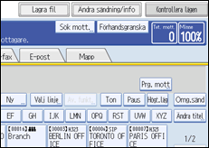 Bild av användarpanelens skärm