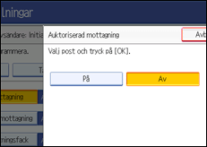 Bild av användarpanelens skärm