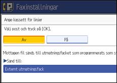 Bild av användarpanelens skärm