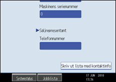 Bild av användarpanelens skärm