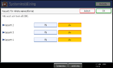Bild av användarpanelens skärm