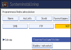 Bild av användarpanelens skärm