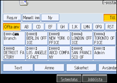 Bild av användarpanelens skärm