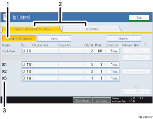 ��lem paneli ekran g&ouml;sterimi numaraland�r�lm�� balonlu resim