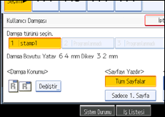 İşlem paneli ekran çizimi