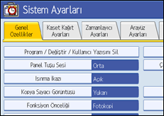 ��lem paneli ekran &ccedil;izimi
