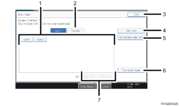 ��lem paneli ekran g&ouml;sterimi numaraland�r�lm�� balonlu resim