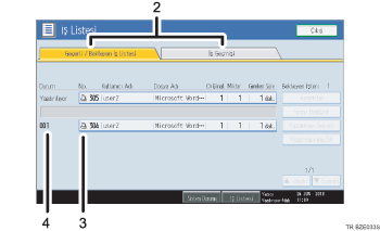 ��lem paneli ekran g&ouml;sterimi numaraland�r�lm�� balonlu resim