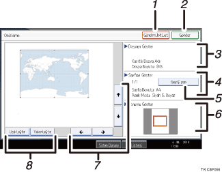 ��lem paneli ekran g&ouml;sterimi numaraland�r�lm�� balonlu resim
