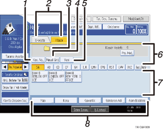��lem paneli ekran g&ouml;sterimi numaraland�r�lm�� balonlu resim