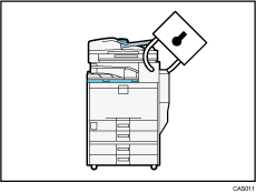 Illustration of administrating the machine/protecting documents