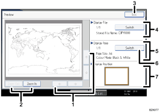 Operation panel screen illustration numbered callout illustration