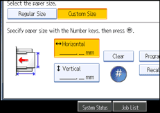 Operation panel screen illustration