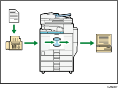 Illustration of paperless fax reception