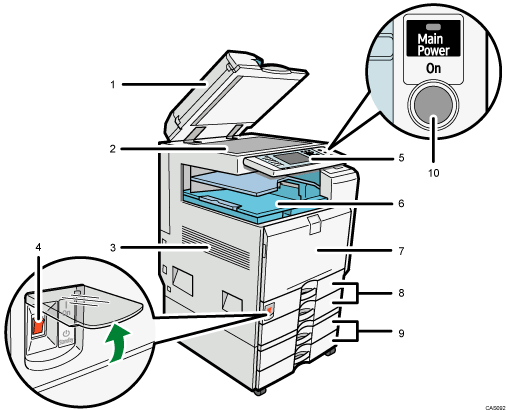 Main unit illustration numbered callout illustration