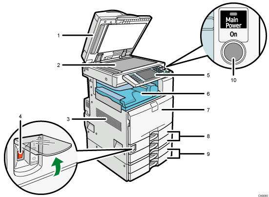 Main unit illustration numbered callout illustration
