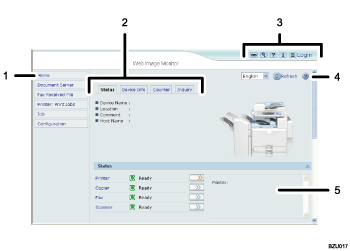 Web browser screen illustration numbered callout illustration
