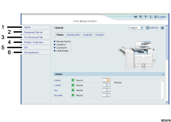 Web browser screen illustration numbered callout illustration