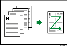 Illustration of 4 pages per sheet