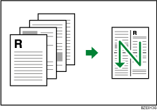 Illustration of 4 pages per sheet