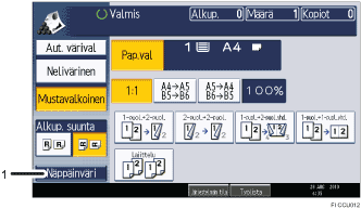 Käyttöpaneelin numeroitu näyttö