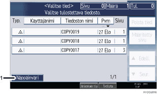 Käyttöpaneelin numeroitu näyttö