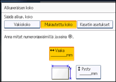 Käyttöpaneelin näytön kuvaus