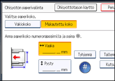Käyttöpaneelin näytön kuvaus
