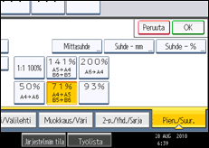 Käyttöpaneelin näytön kuvaus