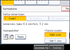 Käyttöpaneelin näytön kuvaus