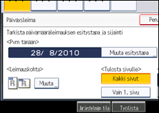 Käyttöpaneelin näytön kuvaus