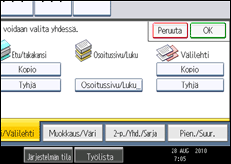 Käyttöpaneelin näytön kuvaus