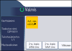 Käyttöpaneelin näytön kuvaus