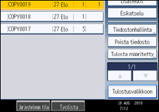 Käyttöpaneelin näytön kuvaus